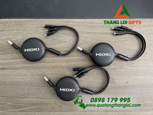 Cáp Sạc 3 Đầu Baseus Màu Đen - In Logo Doanh Nghiệp HIOKI
