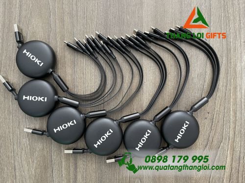 Cáp Sạc 3 Đầu Baseus Màu Đen - In Logo Doanh Nghiệp HIOKI