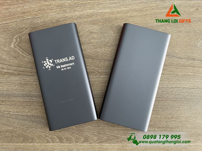 Pin Sạc Dự Phòng Xiaomi 10.000mAh Màu Xanh Navy Khắc Logo Doanh Nghiệp TRANS.AD