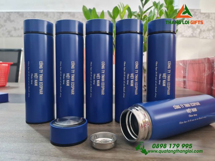 Bình Giữ Nhiệt 500ml Màu Xannh - Khắc Tên Công Ty ECOPHAR