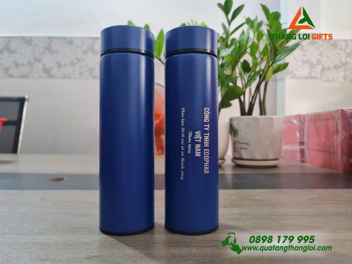 Bình Giữ Nhiệt 500ml Màu Xannh - Khắc Tên Công Ty ECOPHAR