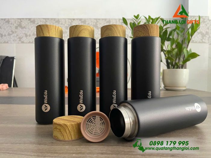 Bình Giữ Nhiệt Lock&Lock LHC4227 Màu Đen 400ml - Khắc Logo Doanh Nghiệp WisEDU