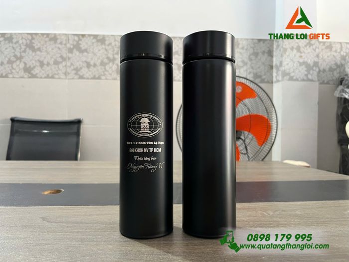 Bình Giữ Nhiệt Inox Sơn Bóng 500ml - Khắc Logo Trường Đại Học KHXH&NV TP.HCM