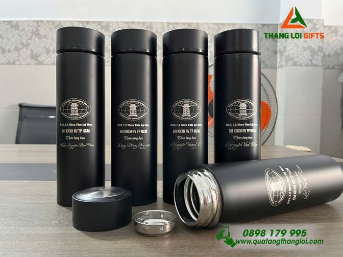Bình Giữ Nhiệt Inox Sơn Bóng 500ml - Khắc Logo Trường Đại Học KHXH&NV TP.HCM