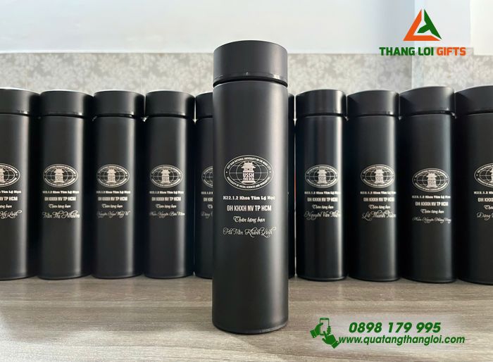 Bình Giữ Nhiệt Inox Sơn Bóng 500ml - Khắc Logo Trường Đại Học KHXH&NV TP.HCM