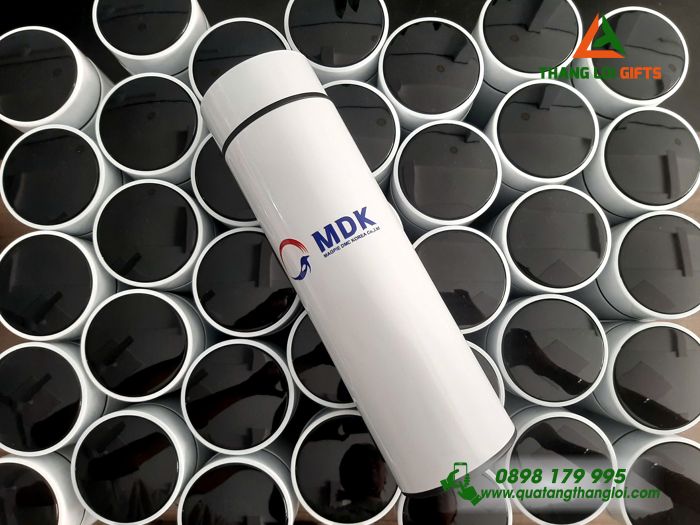 Bình Giữ Nhiệt Màu Trắng 500ml - In Logo Doanh Nghiệp MDK