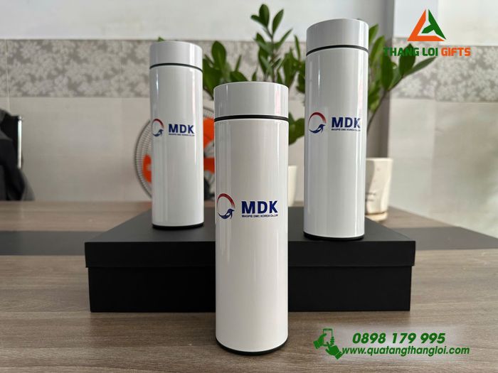 Bình Giữ Nhiệt Màu Trắng 500ml - In Logo Doanh Nghiệp MDK
