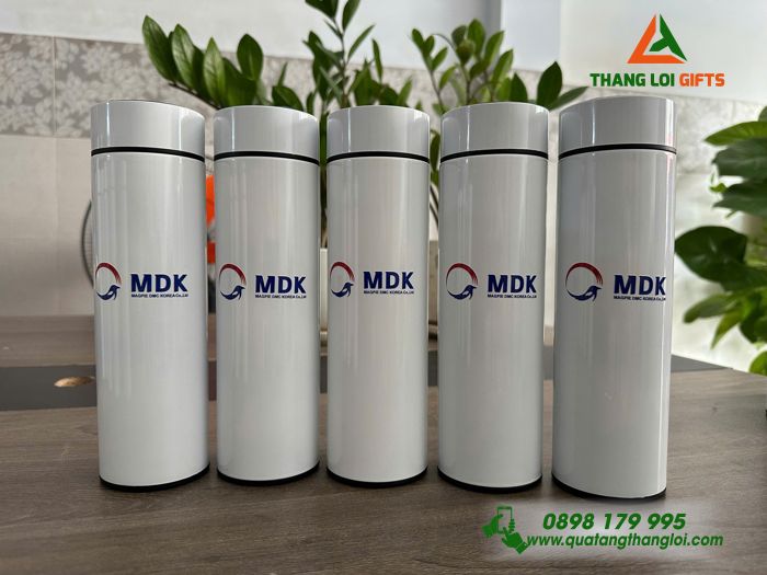 Bình Giữ Nhiệt Màu Trắng 500ml - In Logo Doanh Nghiệp MDK