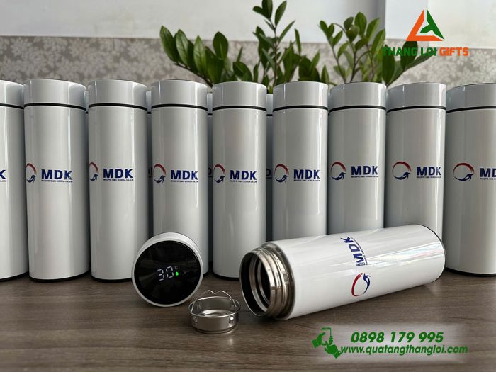 Bình Giữ Nhiệt Màu Trắng 500ml - In Logo Doanh Nghiệp MDK