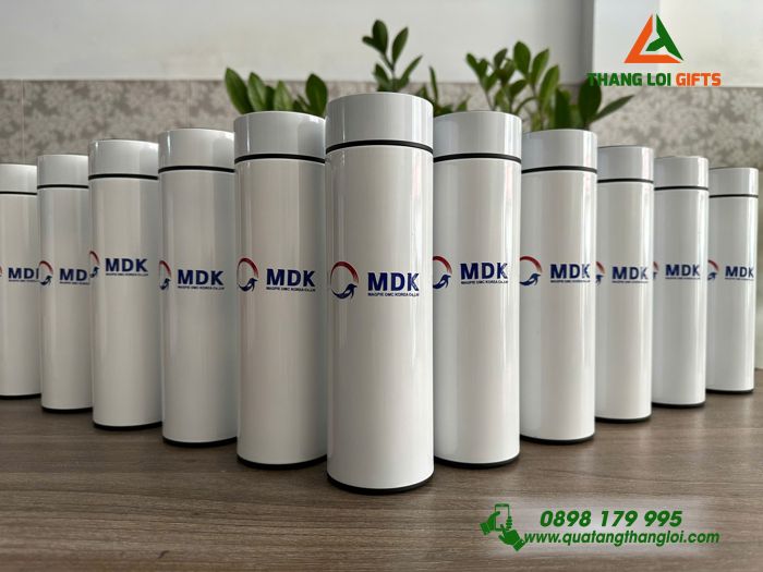 Bình Giữ Nhiệt Màu Trắng 500ml - In Logo Doanh Nghiệp MDK