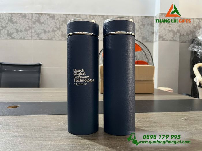 Bình Giữ Nhiệt Sơn Nhám 500ml Màu Xanh - Khắc Tên Doanh Nghiệp Bosch Global Software Technologies
