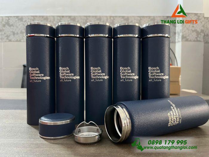 Bình Giữ Nhiệt Sơn Nhám 500ml Màu Xanh - Khắc Tên Doanh Nghiệp Bosch Global Software Technologies
