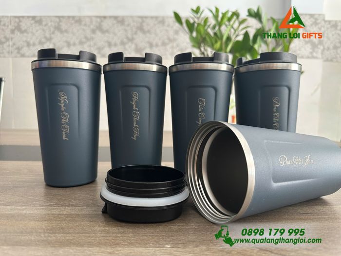 Ly Giữ Nhiệt Coffe Mug 500ml Màu Xanh Navy - Khắc Tên Logo Doanh Nghiệp JAVIAR Làm Quà Tặng Nhân Viên