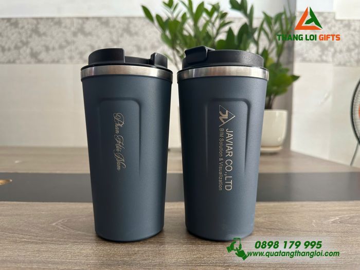 Ly Giữ Nhiệt Coffe Mug 500ml Màu Xanh Navy - Khắc Tên Logo Doanh Nghiệp JAVIAR Làm Quà Tặng Nhân Viên