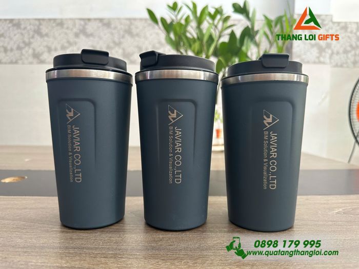 Ly Giữ Nhiệt Coffe Mug 500ml Màu Xanh Navy - Khắc Tên Logo Doanh Nghiệp JAVIAR Làm Quà Tặng Nhân Viên