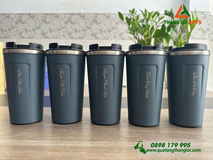 Ly Giữ Nhiệt Coffe Mug 500ml Màu Xanh Navy - Khắc Tên Logo Doanh Nghiệp JAVIAR Làm Quà Tặng Nhân Viên