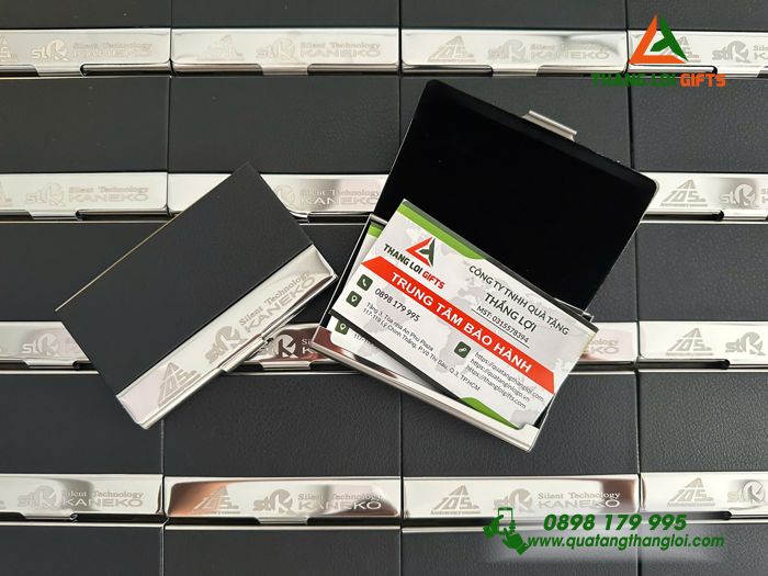 Hộp Đựng Namecard Màu Đen - Khắc Logo Silent Technology KANEKO