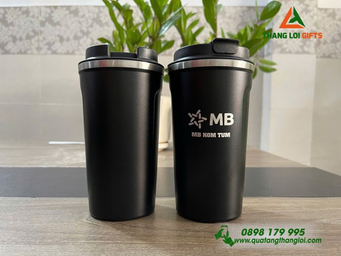 Ly Giữ Nhiệt Màu Đen 510ml - Khắc Logo Ngân Hàng MB Kon Tum