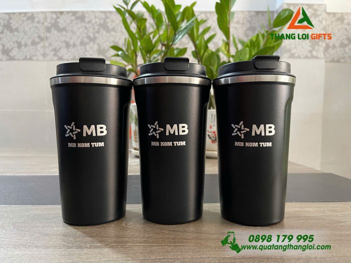 Ly Giữ Nhiệt Màu Đen 510ml - Khắc Logo Ngân Hàng MB Kon Tum