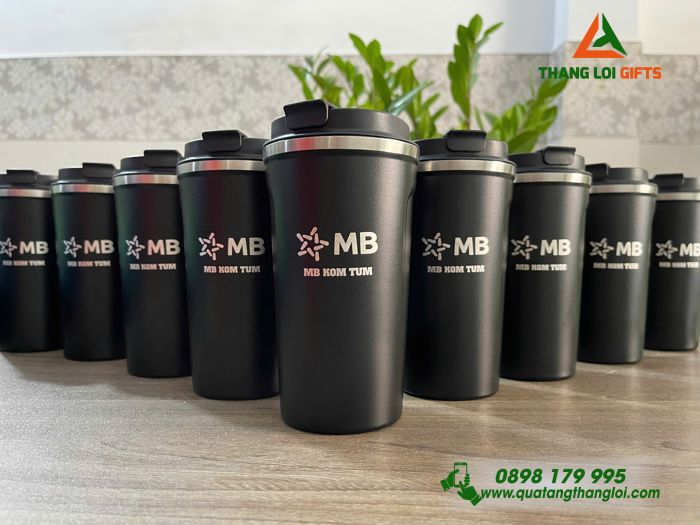 Ly Giữ Nhiệt Màu Đen 510ml - Khắc Logo Ngân Hàng MB Kon Tum