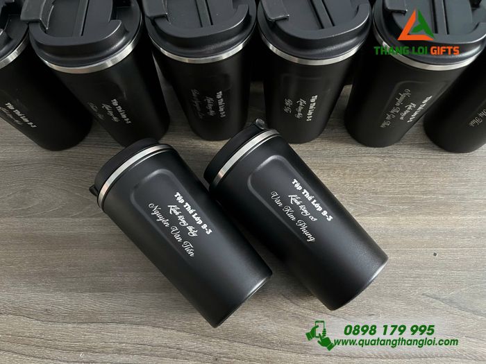 Ly Giữ Nhiệt Coffe Mug 510ml Màu Đen - Khắc Tên Tập Thể Lớp 9-3 Trường THCS Vĩnh Lộc A