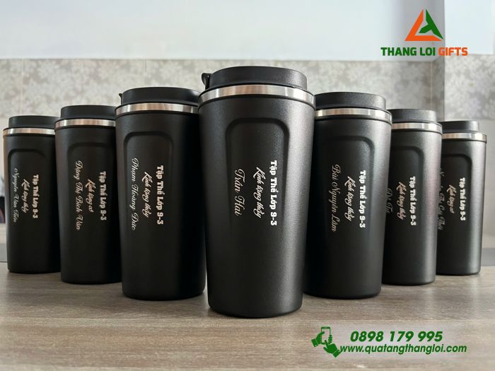 Ly Giữ Nhiệt Coffe Mug 510ml Màu Đen - Khắc Tên Tập Thể Lớp 9-3 Trường THCS Vĩnh Lộc A