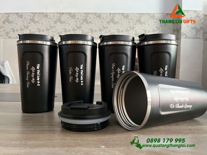 Ly Giữ Nhiệt Coffe Mug 510ml Màu Đen - Khắc Tên Tập Thể Lớp 9-3 Trường THCS Vĩnh Lộc A