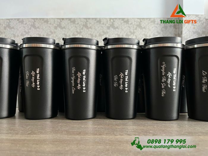 Ly Giữ Nhiệt Coffe Mug 510ml Màu Đen - Khắc Tên Tập Thể Lớp 9-3 Trường THCS Vĩnh Lộc A