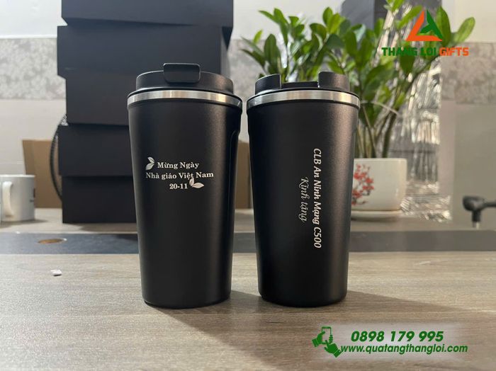 Ly Giữ Nhiệt Coffe Mug 510ml Màu Đen - Khắc Tên CLB An Ninh Mạng C500 Làm Quà Tri Ân Thầy Cô