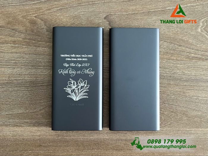 Pin Sạc Dự Phòng Xiaomi 10.000mAh Màu Xanh Navy - Khắc Tên Trường Tiểu Học Trần Phú