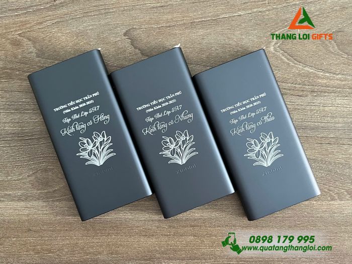Pin Sạc Dự Phòng Xiaomi 10.000mAh Màu Xanh Navy - Khắc Tên Trường Tiểu Học Trần Phú