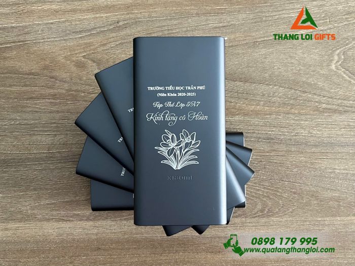 Pin Sạc Dự Phòng Xiaomi 10.000mAh Màu Xanh Navy - Khắc Tên Trường Tiểu Học Trần Phú