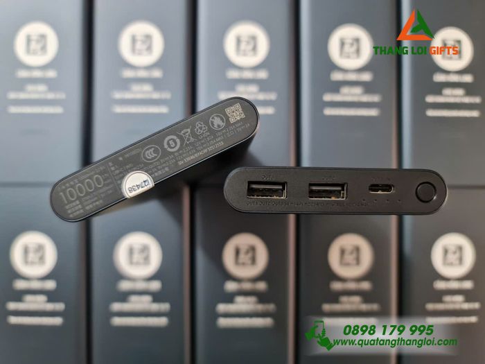 Pin Sạc Dự Phòng Xiaomi 10.000mAh Màu Xanh Navy - Khắc Logo Doanh Nghiệp Cảng Hồng Long