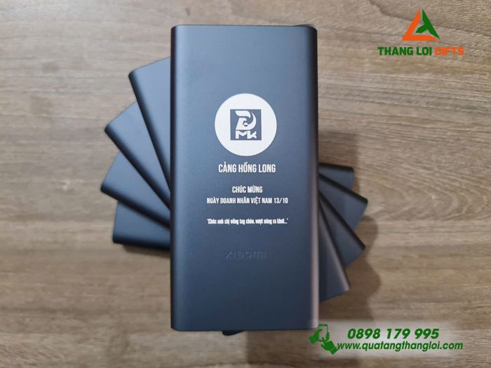 Pin Sạc Dự Phòng Xiaomi 10.000mAh Màu Xanh Navy - Khắc Logo Doanh Nghiệp Cảng Hồng Long