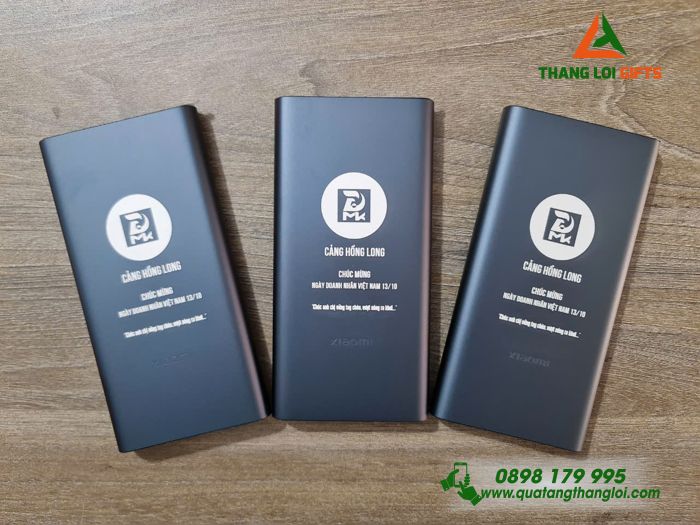 Pin Sạc Dự Phòng Xiaomi 10.000mAh Màu Xanh Navy - Khắc Logo Doanh Nghiệp Cảng Hồng Long