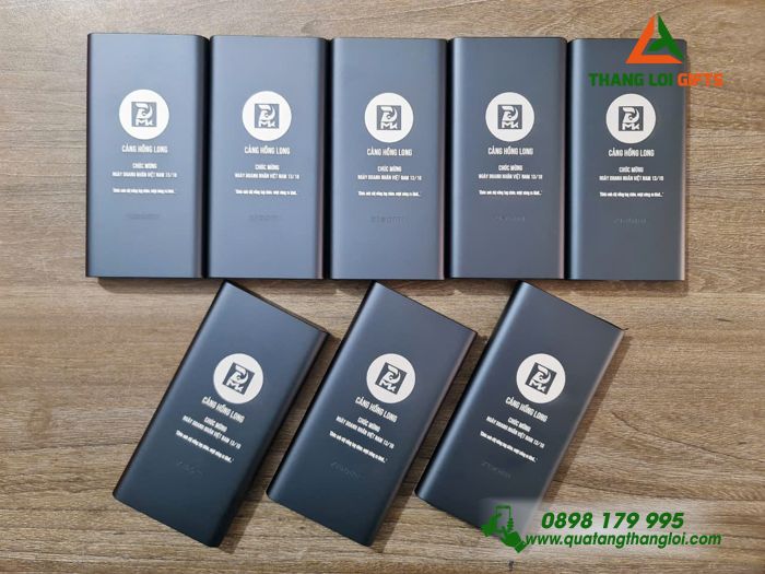 Pin Sạc Dự Phòng Xiaomi 10.000mAh Màu Xanh Navy - Khắc Logo Doanh Nghiệp Cảng Hồng Long