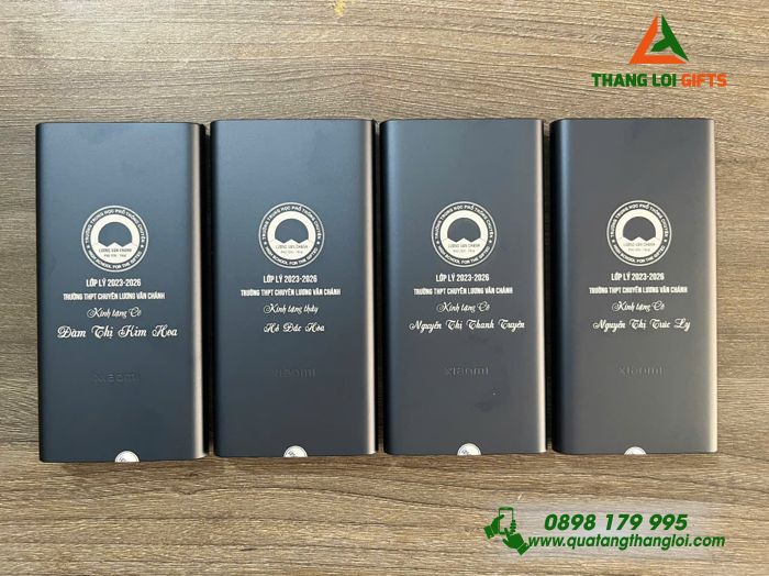 Pin Sạc Dự Phòng Xiaomi 10.000mAh Màu Xanh Navy - Khắc Logo Trường THPT Chuyên Lương Văn Chánh