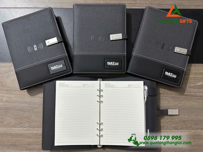 Sổ Tay Đa Năng 8.000mAh Màu Đen - Khắc Logo Doanh Nghiệp NATCO
