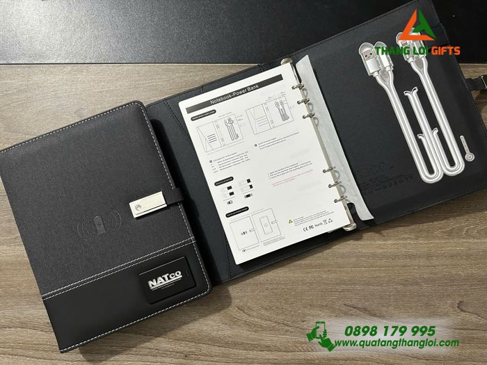 Sổ Tay Đa Năng 8.000mAh Màu Đen - Khắc Logo Doanh Nghiệp NATCO