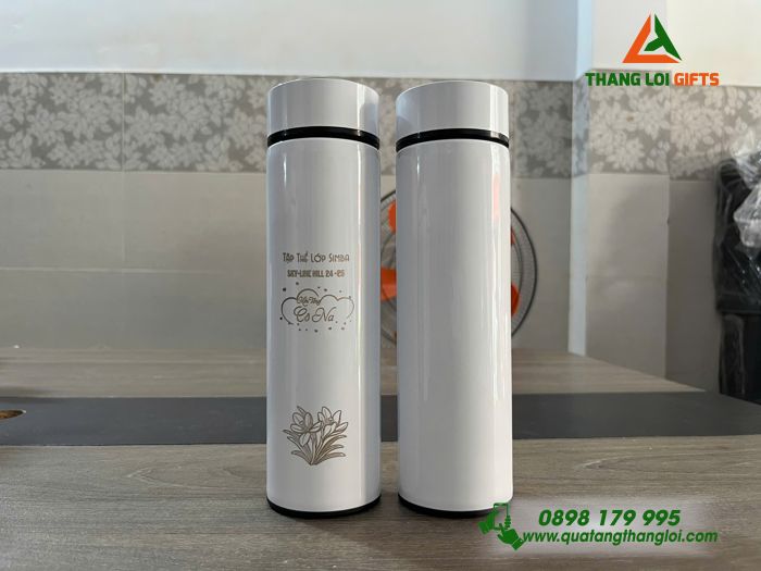 Bình Giữ Nhiệt 500ml Màu Trắng - Khắc Tên Tập Thể Lớp SIMBA Làm Quà Tri Ân Thầy Cô