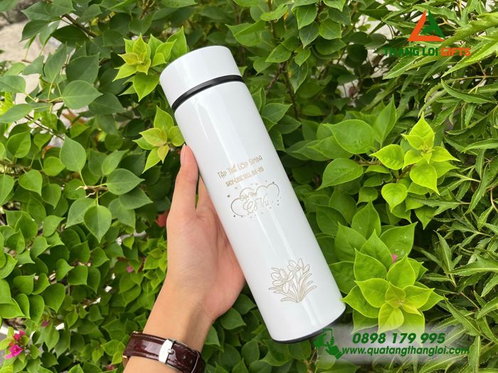 Bình Giữ Nhiệt 500ml Màu Trắng - Khắc Tên Tập Thể Lớp SIMBA Làm Quà Tri Ân Thầy Cô
