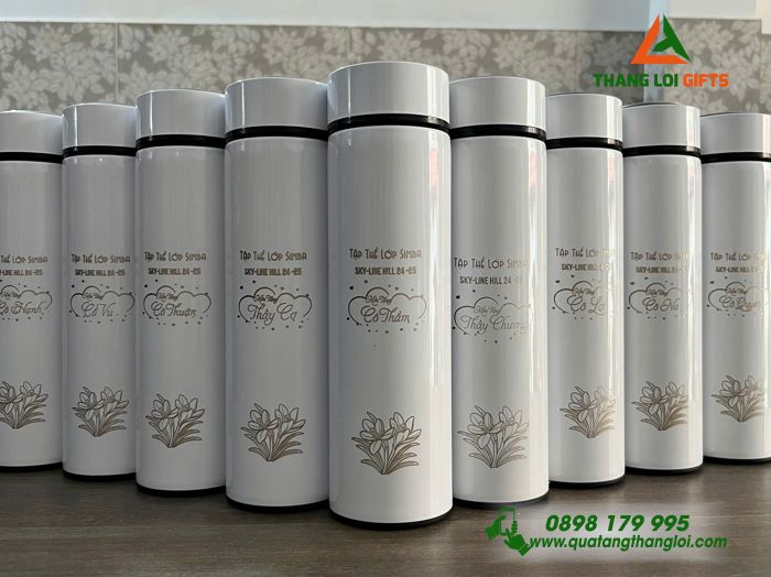 Bình Giữ Nhiệt 500ml Màu Trắng - Khắc Tên Tập Thể Lớp SIMBA Làm Quà Tri Ân Thầy Cô