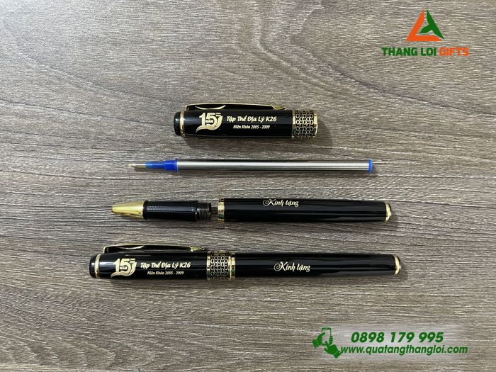 Bút Ký Kim Loại Khoen Tổ Ong - Khắc Logo Kỷ Niệm 20 Năm Trường THPT Nguyễn Văn Tố