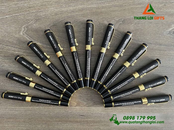 Bút Ký Kim Loại Sơn Nhám Khoen Hình Đầu Rồng - Khắc Logo Hội Nghị Khoa Học HCDC