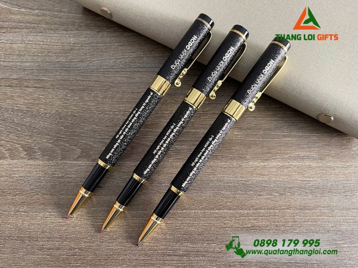 Bút Ký Kim Loại Sơn Nhám Khoen Hình Đầu Rồng - Khắc Logo Hội Nghị Khoa Học HCDC