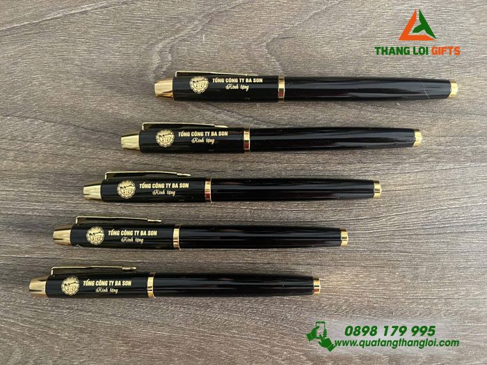 Bút Ký Kim Loại Parker Màu Đen Khoen Vàng - Khắc Tên Tổng Công Ty Ba Son