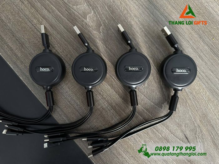Cáp Sạc 3 Đầu Hoco Màu Đen - In Logo Doanh Nghiệp GA Consultant Co.,Ltd