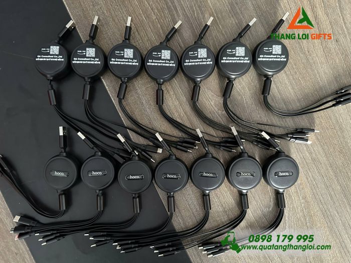 Cáp Sạc 3 Đầu Hoco Màu Đen - In Logo Doanh Nghiệp GA Consultant Co.,Ltd