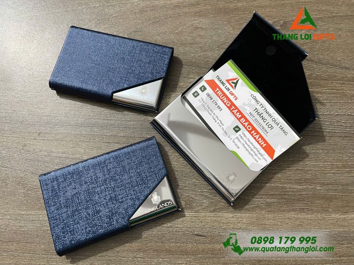 Hộp Đựng Namecard Màu Xanh - Khắc Logo Doanh Nghiệp KINGLANDS