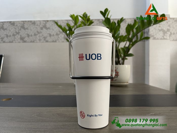 Ly Giữ Nhiệt Lock&Lock LHC4269 Màu Trắng - In Logo Doanh Nghiệp UOB